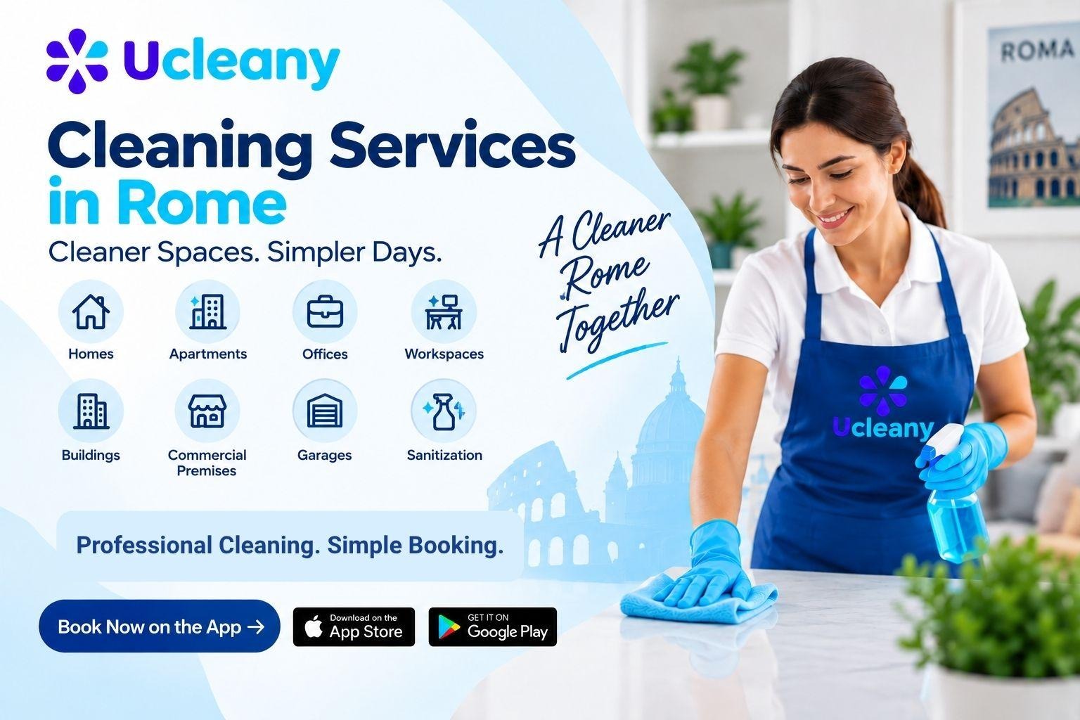 Professional cleaning services in Rome by Ucleany