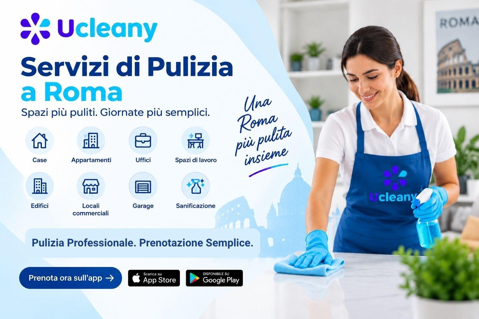 Servizi di pulizia professionale a Roma con Ucleany